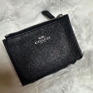 Coach Black Textured Leather Pouch